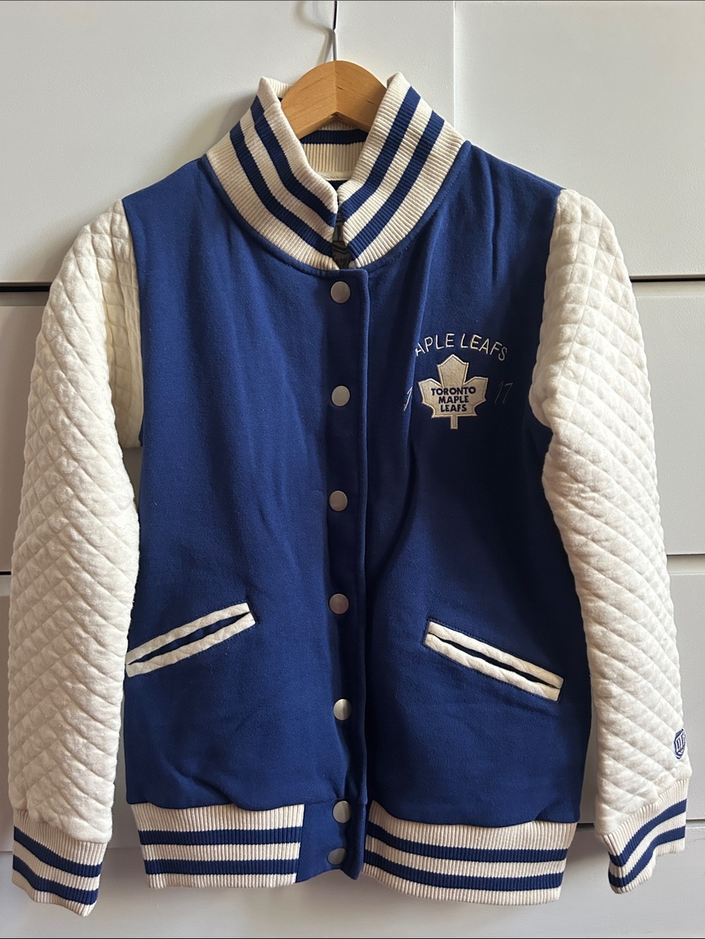 Toronto Maple Leafs Varsity Jacket in Blue & White